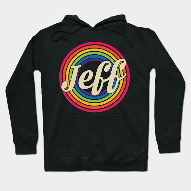 Jeff - Retro Rainbow Style Hoodie by MaydenArt